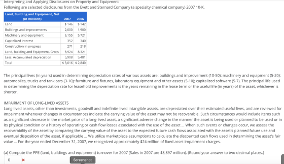 Interpreting and Applying Disclosures on Property and Equipment Following are selected disclosures from the Evett and Sternar