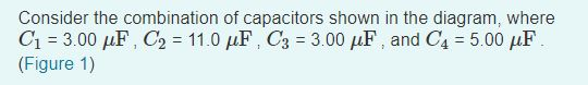 Consider the combination of capacitors shown in the diagram, where (Figure 1)