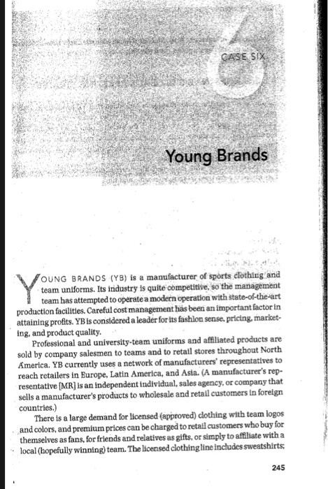 Young Brands OUNG BRANDS (YB) is a manufacturer of sports clothing and team uniforms. Its industry is quite competitive, so t