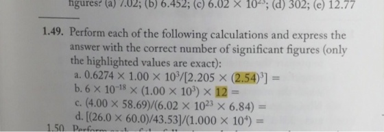 Perform each of the following calculations and exp