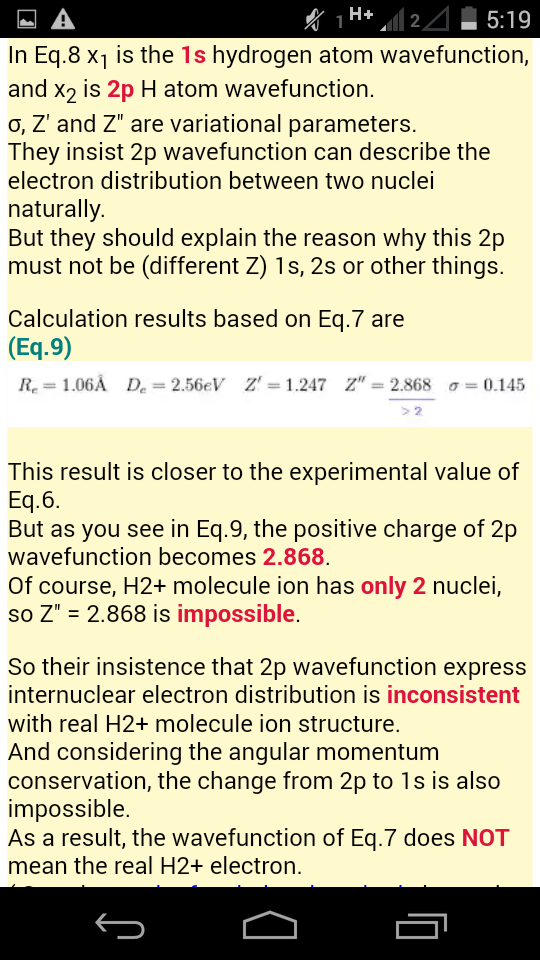 In Eq.8 x1 is the 1s hydrogen atom wavefunction, and x2 is 2p H atom wavefunction. o, Z and Z are variational parameters. Th