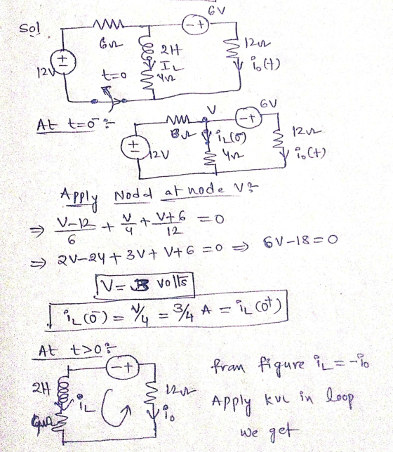 OV So! O toorn SHA VC) GV At tror 33120 Elvin Zit) Apply Nodd at node ve » VR + 4 + v +6 =0 >> QV-24 + 3V+ V+6 =0 > 6V-18=0 V