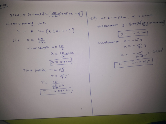 지 82. dis placement y-Grnm州磊(oxautom] .32 wavelength λ= 2K 入= 2万 2082 Co agz) 入 0-82m a = 22.9 mlsv Time period ㅜ= TKV 27.