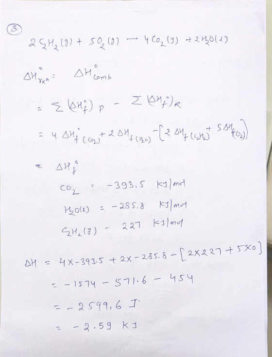 2 GH₂ (9) + 50 (9) - 4 Co (9) +250ld) Alison SH comb - z knip - ZONGOR = 48H ( + 2 DH f (0) - [2 of Cant SBM66) z ation co₂ =