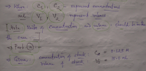 Cantmunt cunentntin and V. shoudd be n the Comesntratin anSame)s Ntobe: Uaite Phe Same Part a 0-125 M stak: Se Grans 15-O mL