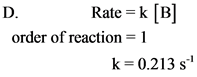 D.
order of reaction =1
Rate k [B]
k 0.213 s
