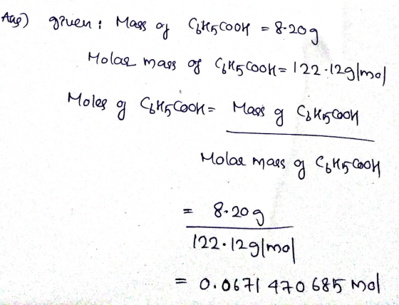 Aug) 2?vеи : Mag on Cikқ соок = 8-202 olar mass of GMG Cook=122-12g/mol Ноlоg a gu, Cock - How a Sak, соси Molos haa o <sus C