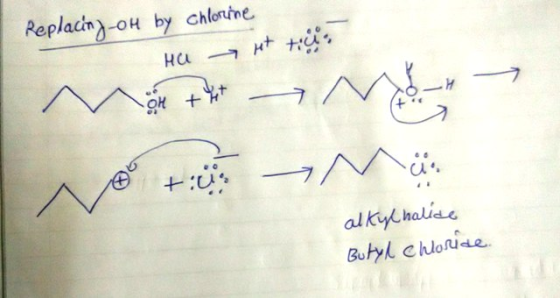 Replacin)-OH by Chlorine alkylhaliae Butyl chlotiae