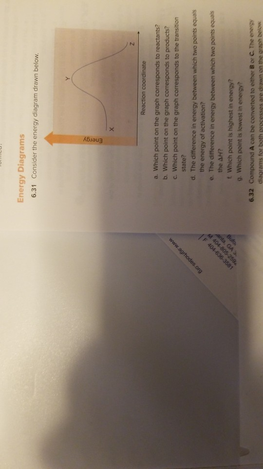 Energy Diagrams 6.31 Consider the energy diagram drawn below. Energy 510 sepoyubeMMM 185% 99 90W 1| 7692-908-DOV W VOU React