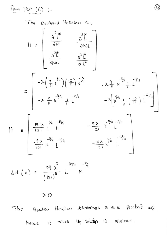 from Past (0) in The Bordered Hessian is, 2* a L Н . ƏKƏL akal -24*)*)** * * * * * * - [*# (4) ] - 10% % -3% % H 18 2 % Tail