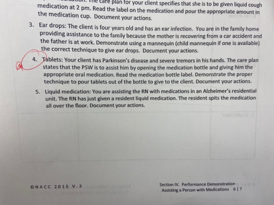 me care plan for your client specifies that she is to be given liquid cough medication at 2 pm. Read the label on the medicat