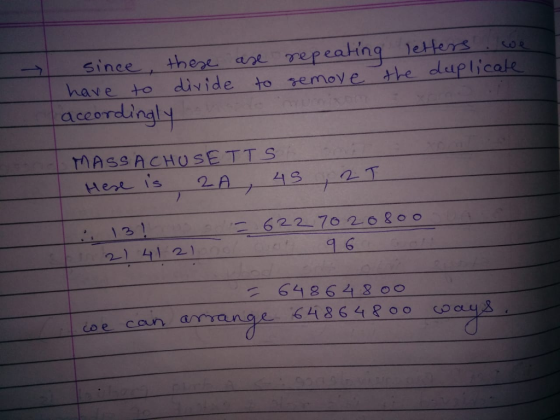 sinee , these are repeaing letters ve to divide to remove the deaplicate according MASSACHOSETTS . 12 1 4 6 64 8 6 4 8