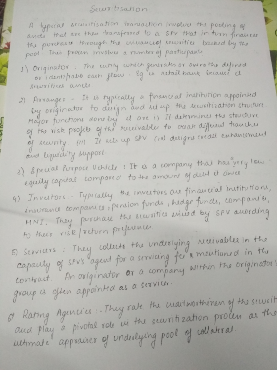 anits It is and set up of low Securitisation A typical sewritisation transachon involve the pooling of that are then transfer
