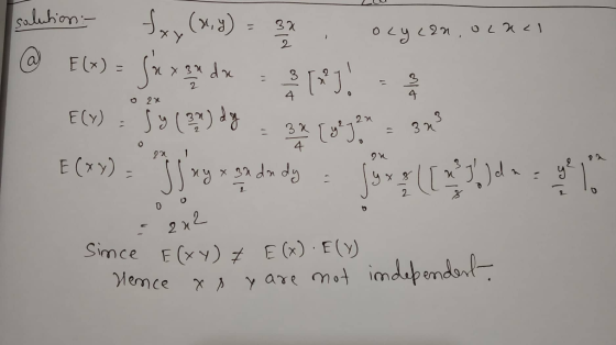 salubon o 2x 4 2χ Sinn ce E(xy) E (x)·E(y)