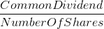 Common Dividend NumberOfShares