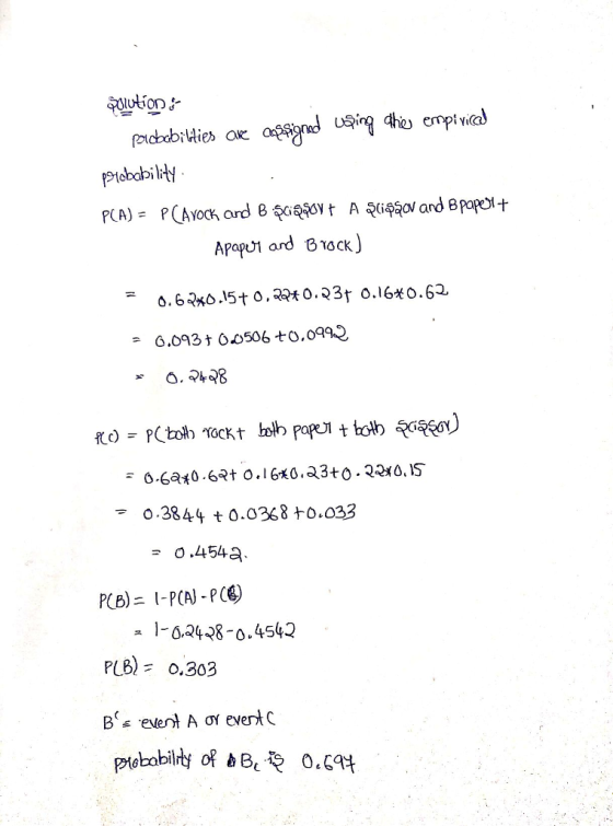 out on PtobabilHy Apapul and Btock) 6.093 t02506 to0992 = o.3844 t 0.0368+0.033 0.454a ス !6.2498-0.4542 PLB)= 0.303 probability of Bc 0.69