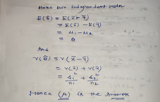 Here two independent poolen Independent A T h = (x) E (2) = E(X74) ZEC) - E(T) di - M2 772 And rco) Žvcx-7) = v(7) + (7) म -