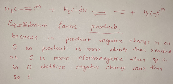 H₂ ( = 0 + H₂COH - - & Hz (-D Equillobrium favors products. because in product negective charge is on O so procent as more st