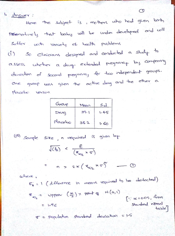 Heve the subet smothe «sho hcs gien brih assess hethr a d 9、cup ces ghen the active due and the ather a Graup MnS 39-1 1.4S Placebo 3S Go Somple size , table