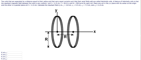 Two coils that are separated by a distance equal t