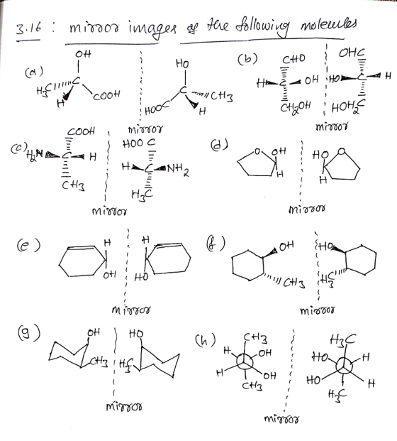 3.16 : minoor images of the following molecules HO - HO (b) CHO ОНС НА он Юсін Hacinus соон. : m // CHz Нон Сон , НОСИ | V. м
