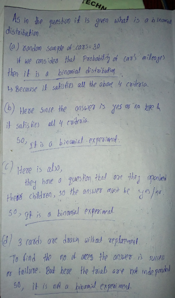 TECHN 5 in the queshon i is gven what is a inamied distaibution it ue cms des tha Paohobiy o cas aileye then is a brnomal disfoibidon 1s Because it sahefe all the abare 4 coiaia 50 s ulyo, they hae a queshm the thens Children, 50 the onsuver t see