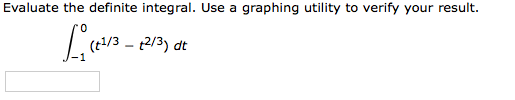 Evaluate the definite integral. Use a graphing utility to verify your result. (t1/ dt