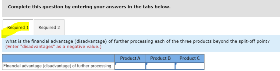 Complete this question by entering your answers in the tabs below. Required 1 Required 2 What is the financial advantage (dis