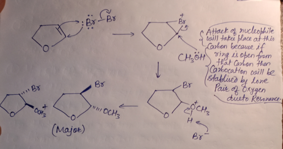 C Attack of nucleophile I will take place at this Carbon because if ött ring is open from off that Carbon then Carbocation wi