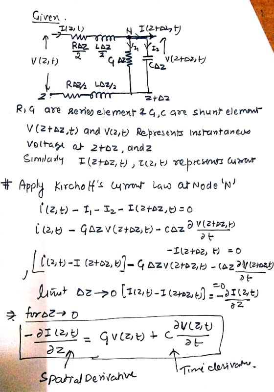 Given . Ilz, U mm MIlzrast) RAZ LAZ VIZ,t) I VZ VIRT V(270zit am V (2,t) viztoants L RAZ/ LAZ/ 2 t 02 Ria are series element