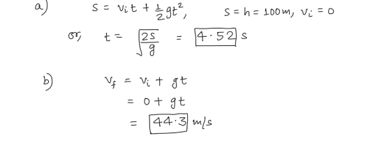 a) it 9t 200 = 144.3 m/s