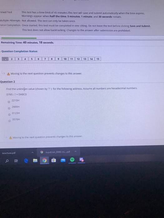 Cimed Test This test has a time limit of 45 minutes. This test will save and submit automatically when the time expires. Warn
