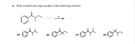 6. What would be the major product of the following reaction? OH + 1 OH Doll Of Bli mot
