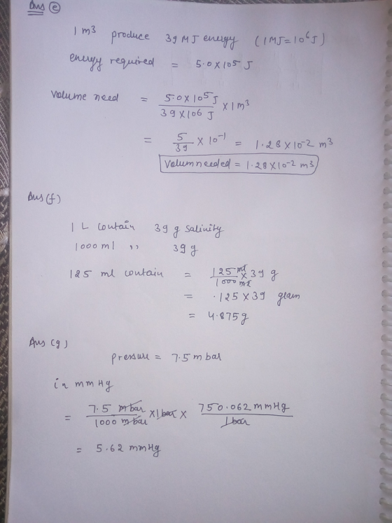 Volum n eualed = 1.28 X1。_2 m3 ous () looo ml 3 125 x 3 qtaun Presuu 75 m ba r mm looo m bau 5.62 mmH