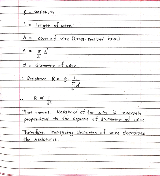 S = Desistivity Le length of wire A. area o of wire (Cross - Sectional area) А Td 4 d diameter of wire. .. Resistance R=s. L