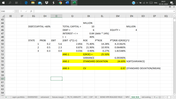 04:41 = ® v T 1x 2 ENG 03-05-202025 ... X E160 ✓ fix EE x EF EG EH ELEJEK ELEMEN EOEP EQ A 43 44 45 DEBT/CAPITAL =60% 46 47 4
