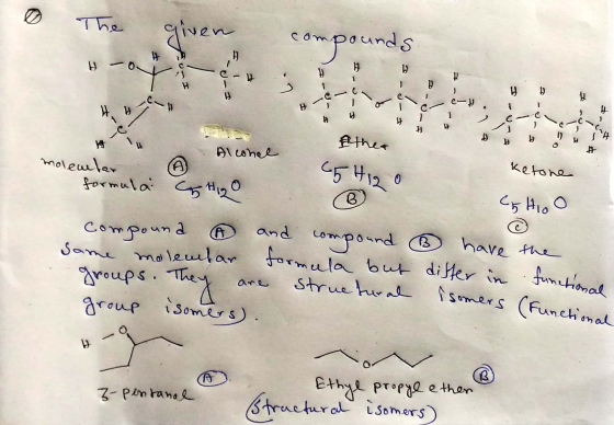 0 The given in compounds . H. | W. B u 9 & le Al conel molecular Ketone Cohio o ether 65 Higo formula Higo compound ④ and com