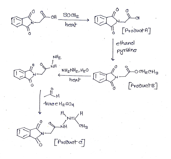 y [ProductA] ethanol pyridine NH2 NH : Balance in wordt er NH2NH2, H20 hear voorbeho -OCH₂CH3 Генадиев] trace Ho504 Hi JH NA