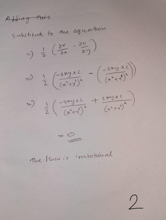 Adding this the equation substitute to -zny Xc I (-2ny Xc - ((n + y)2 + zres ac -rayx -IN The show is irrotational