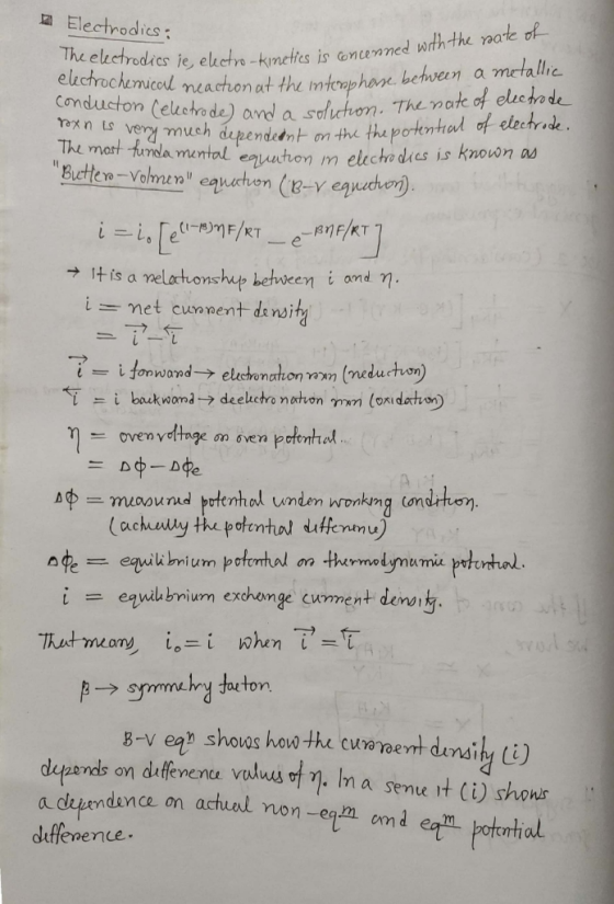 12 Electrodics : conducton (electrode) and a solution. roxn is very much dependerent on the the pe The most fundamental equat