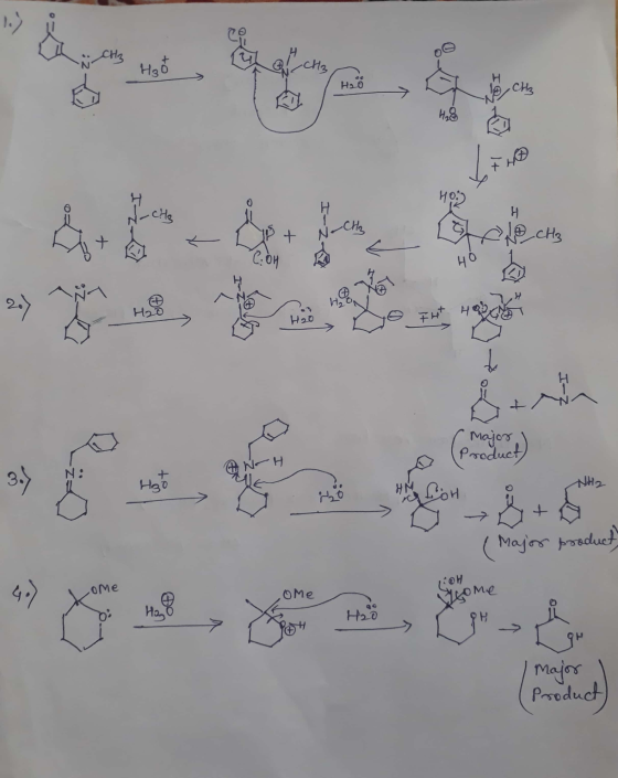 Ha CH₃ H20 IZ ( Major I 0 Product O WH HN for NH2 ( Major product, LOH ome oMe Me H20 major (product)