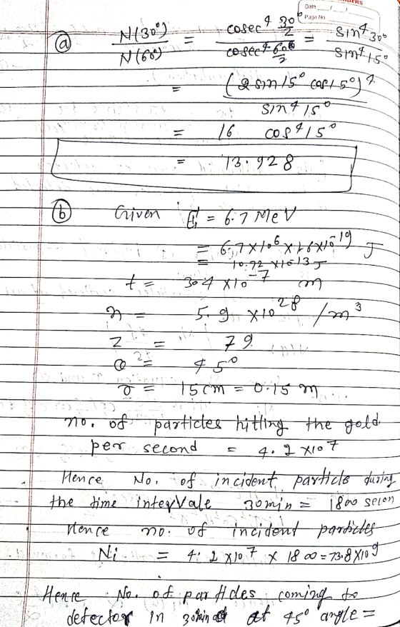 Dato Page No. @ N(30°) cose coseet Go sint 30 379415 3 (asmis cor150g? 2, sintiso 16 cost 15° T3.928 te Given ( = 6:7 Mev 6 =