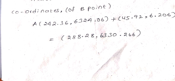 CO- Ordinates, (Of B Point) A (42. 36, 6324 06) + (45.926.2o6 288.8, 63.30. 2 66