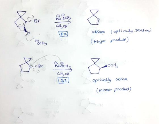 na OCS CH₃OH alkone (Major optically inactive) product) Baoch X ochz CH₂OH optically active (minnor procluet)