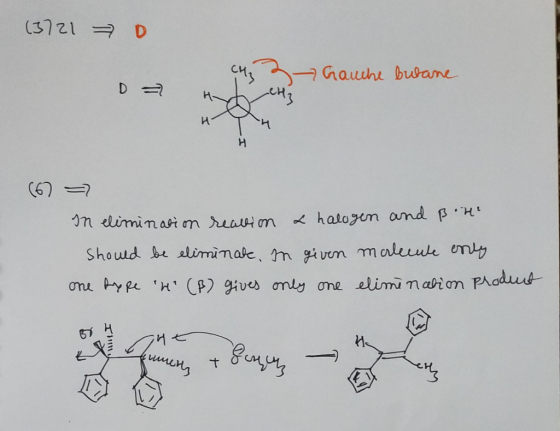 (3721 D Gauthe bubane DA (677 hatogen and H n eliminai m uaim Should be aliminale, m gi ven maleule em one type H CP) gives o