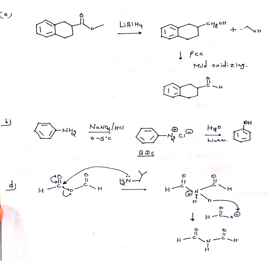 (a) Li Ally 은애 + J. Pcc Mild oxidizing 000 + 희 OH Heo N NaNeg/He -5c No CI Warm. BDC 커 남N dy ②20 ④20 H H- H 니 A 그도 930 H:
