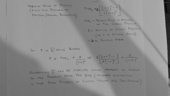 PRESENT VALUE OF Annuity (FIXED SUM RECEVED IN PERIODIC / AMMUAL INSTALMES) + PVACA ((1+r) - 1] PVA = PRESENT VALUE of ANNUIT