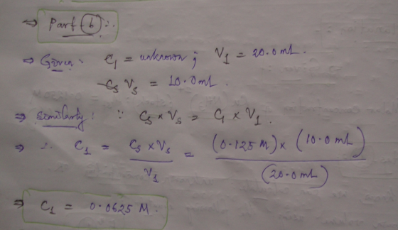 Part Ct 20.0ml urdenmrn Gavn es Vs CS A Vs (6-125 M)x (10-0mL As-8 md) C C 0.0625 M