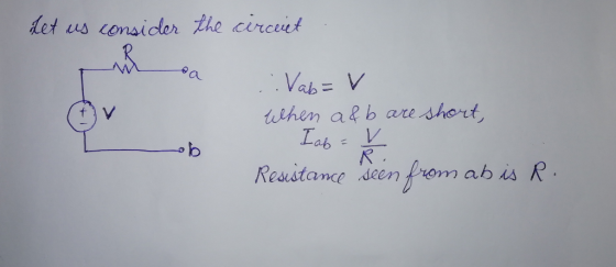 au レab = V ithen a& b are short ab R. Resstane deen from ab isR