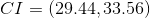 CI = (29.44,33.56)